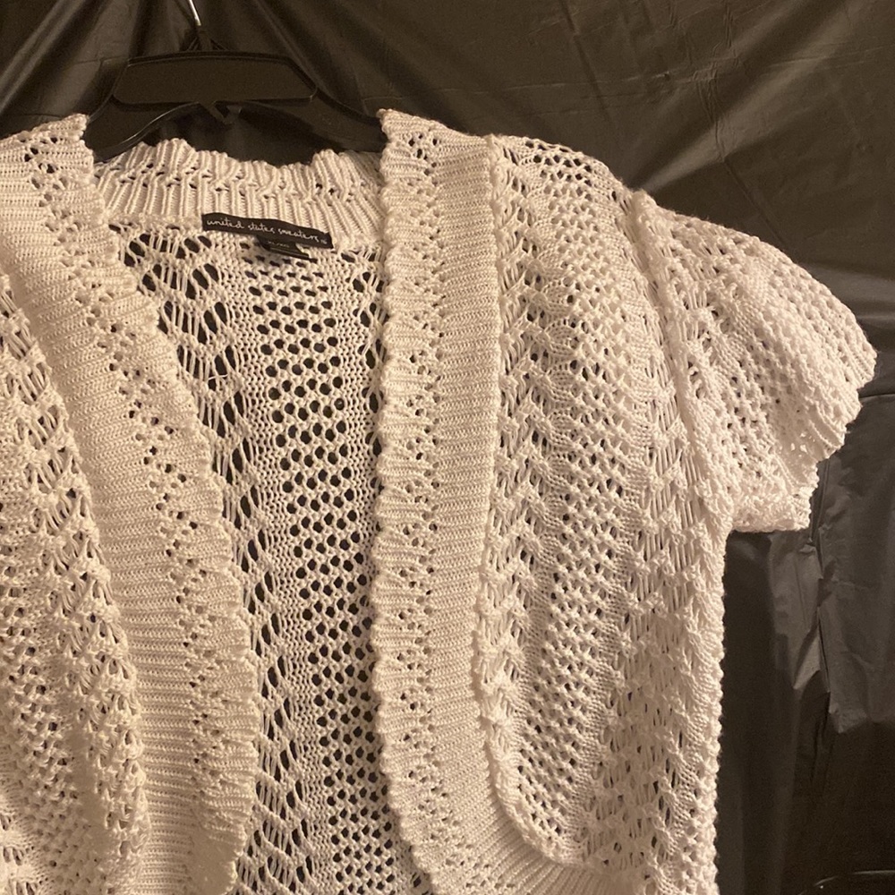 Acrylic Sweater Open Front. Color White Size Xl - image 2